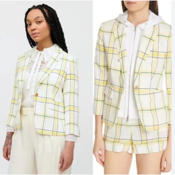 Veronica Beard Schoolboy Plaid Dickey Blazer Jacket Size 14